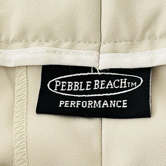 Pebble Beach Men's Performance Straight Flat Front Cream Pants Size 38x32 NWT - Picture 10 of 15
